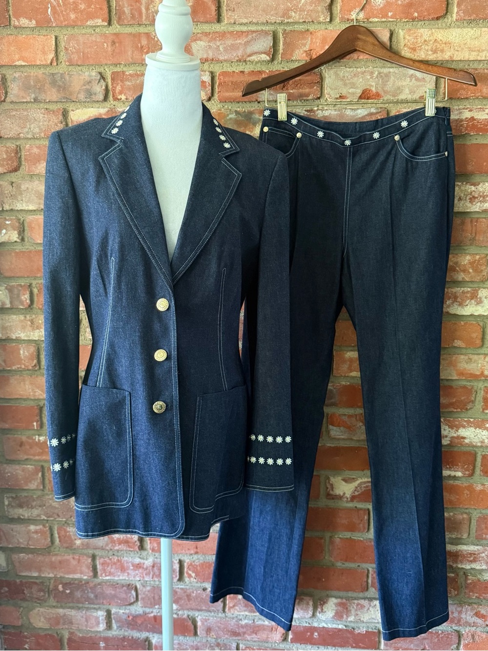 1980’s Escada by Margaretha Ley Indigo Denim Suit Set